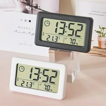 Акумулаторни часовници Влагомер led термометър Електронен часовник Будилник с цифрова захранването малка странична масичка за спални