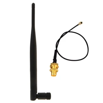 Антена WiFi 5dbi 21 см U. FL/IPEX към Кабела RPSMA с Косичкой 2.4ghz Omni Антена за Усилвател AP WLAN Рутер, Модем, USB удължителен кабел Адаптер