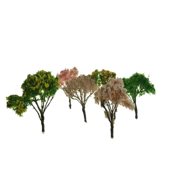 Архитектурен модел Жично цвете дърво за диорами, проектиране на строителни материали, завод за производство на влакове, Пътен пейзаж, оформление на пясъчния плот