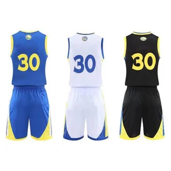 Баскетболно форма на Golden State № 30, мъжки отбор по риза и къси панталони, 2 бр. /компл., летни комплекти, баскетболни