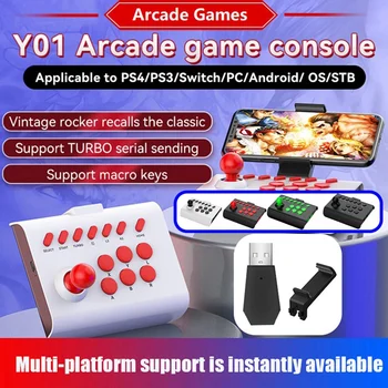 Безжична аркадна игра конзола + адаптер 2.4 G Bluetooth джойстик контролер за мобилен телефон Nintendo Switch PS4 PS3 и PC