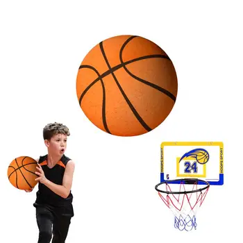 Безшумен баскетболна топка за дриблинга на закрито, на баскетболна топка от полиуретан, безшумен топката, тъпо баскетбол за занимания на закрито, игри за деца, тийнейджъри и възрастни