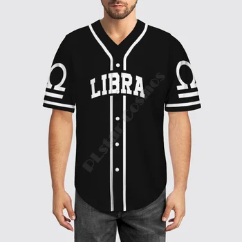 Бейзболна майк, плажна лятна мъжка риза с 3D принтом Везни, ежедневни ризи, черни върхове в стил хип-хоп, 09