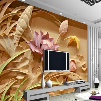 бэйбехан Потребителски 3D стенописи тапети за стените на Европейската живопис стереоскопичен релеф нефрит хол ТЕЛЕВИЗИЯ фон фотообои