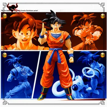 В присъствието на Dragon Ball Z S. H. Figuarts son Goku 2,0 Аниме Оригинални PVC Фигурки Черна Коса Goku Играчки за Деца Колекционер