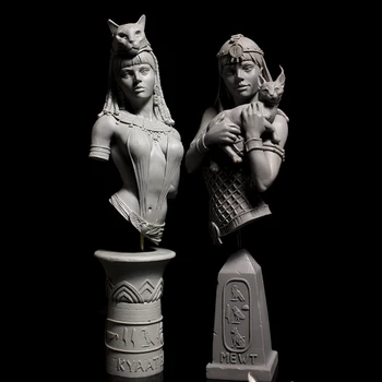 В разглобено формата на 1/10 БЮСТА на древната жена-воин (С ОСНОВАНИЕ), комплекти миниатюрни модели от смола, Небоядисана