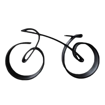 Велосипедна скулптура в проволочном рамка, Художествена, скулптура от черен велосипед линии, Артистичен декор на мотора, За любителите на велосипеди за жените, устойчив