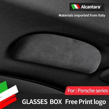 велур alcantara automobile калъф за очила кутия държач за слънчеви очила за Porsche Cayenne Paramera кутия за съхранение на очила, аксесоари за автомобили