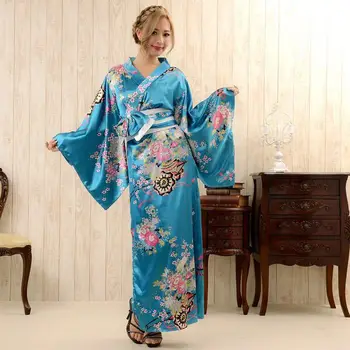 Винтажное рокля за cosplay на Хелоуин, халат Юката с флорални принтом, традиционно японско женско кимоно, костюмная облекло