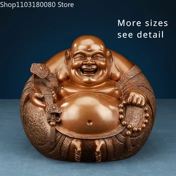 Виолетово-червена Медна статуя на буда Майтрейя Китайски Итуаньхэци усмихнат Щастлив Буда Щастлив декор Голям размер