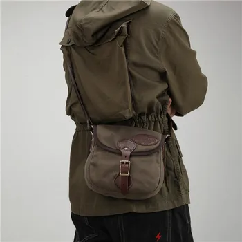 Висококачествена мъжка чанта през рамо, кожена парусиновая реколта пътна чанта за мъже, ежедневни мъжки чанти през рамо
