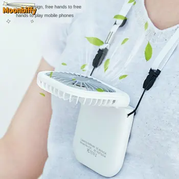 Висящи Шийни Фенове, Мини-Портативни Сгъваеми USB-Вентилатори, захранване с изключване на звука, Портативен Преносим Многофункционален Настолен Вентилатор Portátil