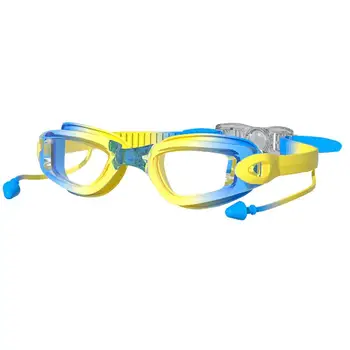 Водни очила за деца Детски очила срещу надраскване и замъгляване 100 Защита от uv Широк преглед Регулируема каишка Липсата на течове Момчета плуват