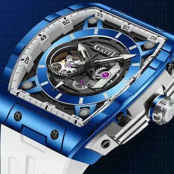 Водоустойчив механични часовници на 50 м за мъжете, най-добрата марка Луксозни, автоматични часовници е от неръждаема стомана, мъжки гумени ръчен часовник оригинално на марката