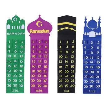 Войлочный Календар за обратно броене на Рамадан Ейд Мубарак, окачена на стената, номериран с 30 места Начална Страница