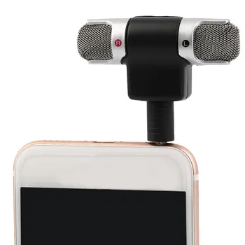 Върховният преносим мини микрофон с жак 3.5 мм, цифров стереомикрофон за писане на песни мобилен телефон в караоке