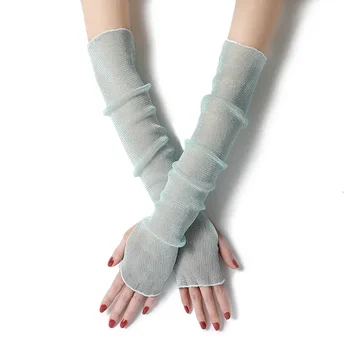 Годишният модерен женски марля слънцезащитен ръкав, дамски Тънък Дългата ръка без пръсти, топло слънцезащитен крем, дишаща UV
