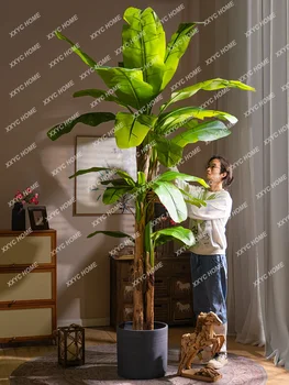 Големи изкуствени листа на едно дърво Банан, Декоративно бионическое зелено растение, украса за стайни растения