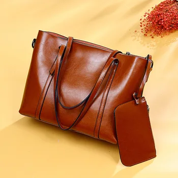 Голяма чанта от телешка кожа, за жени 2023, нова модерна чанта през рамо за жени, кожена чанта-тоут за междуградски пътувания с голям капацитет