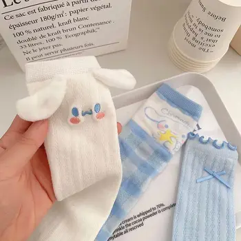 Горещи продажба на Sanrio Пролетта и лятото на Нови сладък японски тънки чорапи Дамски светло сини чорапи в стил Лолита 