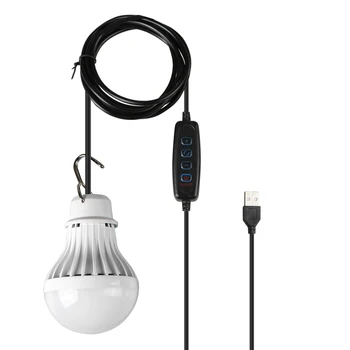 Градинска USB led лампа Топло/бяло/Warm White Light с регулируема яркост, кука за къмпинг, походный авариен преносим фенер