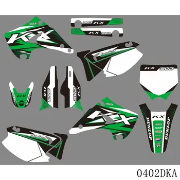 Графични етикети Фон За Етикети Kawasaki KX125 KX250 KX 125 250 2003 2004 2005 2006 2007 2008 2009 2010 2011 2012 2013