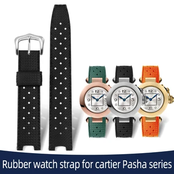 Гумена каишка за часовник от серията cartier Pasha каишка за часовник и напульсником Гривна аксесоари за мъжки часа 20*10мм 20*12mm 20*15мм