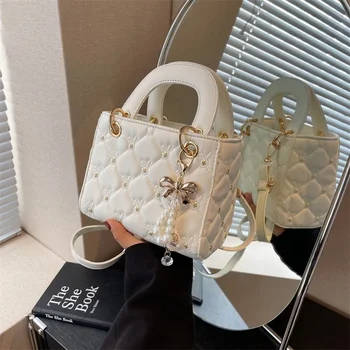 Дамска чанта-възглавница, чанта през рамо, с квадратно кофа, младежки чанти, модни скъпа чанта-месинджър Kpop голям капацитет