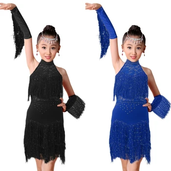 Дамски детска танцова пола, модни дрехи за латиноамерикански танци, модерни дрехи за танц Ча-Ча-Ча и Салса танго, костюми за физически танци