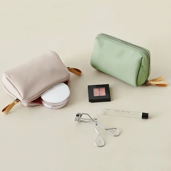 Дамски козметични чанти, Елегантни однотонная косметичка, органайзер за тоалетни принадлежности, Корея, чанта за ръчен багаж, чанта за грим