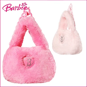 Дамски плюшен чанта кукли Барби Y2K, преносима дамска чанта, чанта за през рамо с голям капацитет, женствена чанта през рамо, кавайные чанти-тоут, портфейл