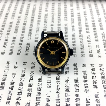 Дамски ръчни стари механични часовници с ръчно от Тръгват с черни кожени часовници, часовник с ръчно от дамски часовник с малък циферблат Reloj Diamond Reloj