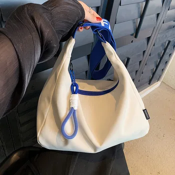 Дамски чанта от плат Оксфорд 2023, Нова проста универсална чанта през рамо с голям капацитет, ежедневни модерен студентски чанта през рамо