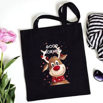 Дамски чанти за пазаруване, женствена чанта от холщовой тъкан, чанта за съхранение с принтом Оленьего дърво, за Многократна употреба Сгъваеми Еко чанти, Коледни подаръци