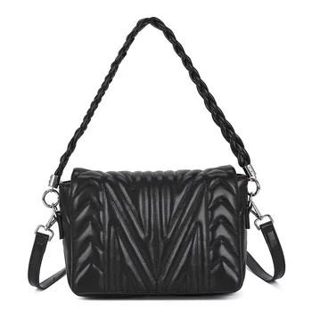 Дамски чанти през рамо от мека изкуствена кожа, чанта с капак, на бродирани конец, луксозна марка модерна чанта през рамо дамски чанти-месинджър