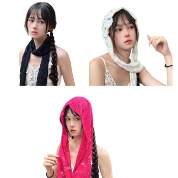 Дантелен шал, лента за коса, за жени, кърпи за коса за момичета, бижута, Етническа превръзка на главата, на женски шапки, екзотичен забрадка