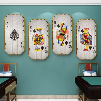 Декоративна живопис стая за шах и карти, Висячая рисувани зала за Махджонг, Texas holdem poker, място за отдих и развлечения, Стенни рисувани стаи за mahjong.