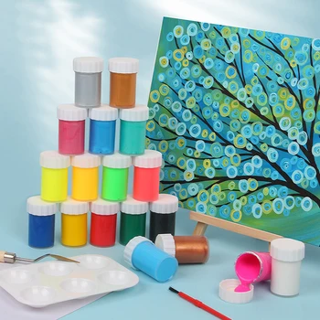 Детска Живопис 6-цветен Набор от Бои, 22 мл Акрилна Акварел, Гваш Текстил Стъкло Рекламни Живопис Графити Аксесоари