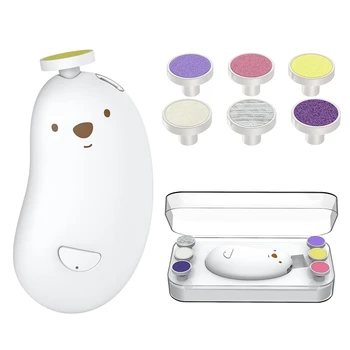 Детска машинка за нокти, електрически акумулаторни детски нокторезачки с 6 шлифовальными глави и led подсветка, обезопасена детска пила за нокти, дълъг живот