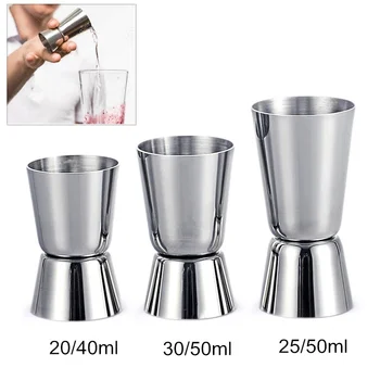 Джиггер за измерване на коктейли от неръждаема стомана, двойно джиггер за измерване на обема на напитки, мерителна чаша за напитки, аксесоари за бар, инструменти за бар