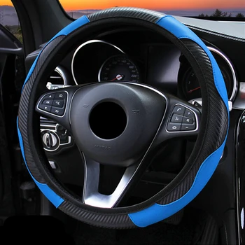 Дишаща Противоскользящий калъф за волана на колата е от въглеродни влакна за Kia Rio K2 3 Подлакътник ceed е Sportage Sorento Cerato Soul Picanto Op