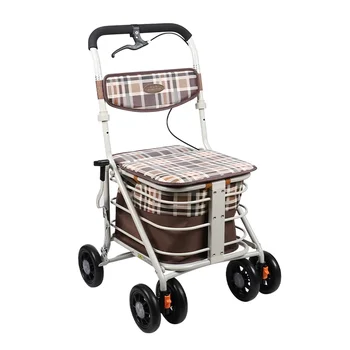 Доставчици на едро на стоки за рехабилитация ходунков за пазаруване, сгъваема количка за пазаруване, за възрастни хора със седалка