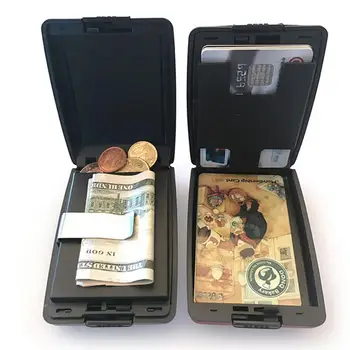Държач за карти, Издръжлив прахоустойчив джобен калъф за визитни картички от алуминиева сплав, калъф за канцеларски материали, калъф за карти, държач за карти
