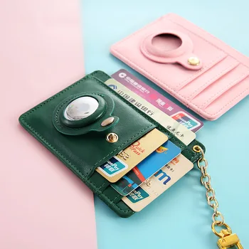 Държач за карти с множество джобове, супертонкий малък портфейл от изкуствена кожа, мини-бизнес-калъф за кредитни карти, дамски портфейл за монети