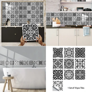 Европейската черно-бял кристален твърди плочки за ремонт на кухня, спални и декоративни плочки самозалепващи водоустойчив