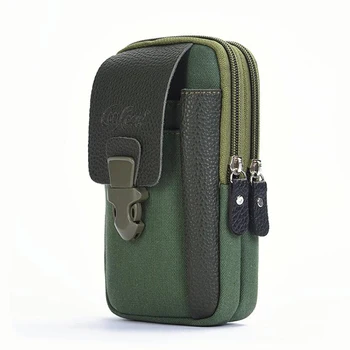 Ежедневни мъжки скута чанта с цип, малък монофонични държач за карти 4-инчов телефонни пакети, поясная чанта за рамо, чанти-портфейли