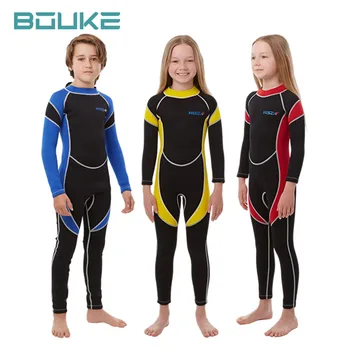 Екипировка от неопрен 2,5 мм, детски бански костюми, водолазни костюми с дълъг ръкав за момчета и момичета, за да сърфирате, за предпазване от акне, за гмуркачите