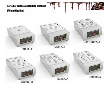 Електрическа машина за топене на шоколад в 3/5/6 съдове, плавитель твърд восък, нагревател сос от неръждаема стомана за търговска употреба