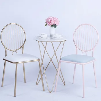 Ергономични дизайнерски столове за трапезария, Розови дизайнерски мобилни столове за хранене, стол Silla Nordica, библиотека мебели