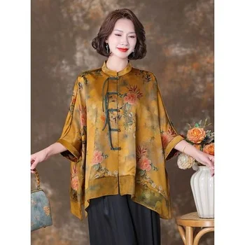 Есента Нов стил дамска риза с принтом в китайски стил, традиционен китайски дрехи, удобни пролетно облекло Hanfu Рокля в ретро стил